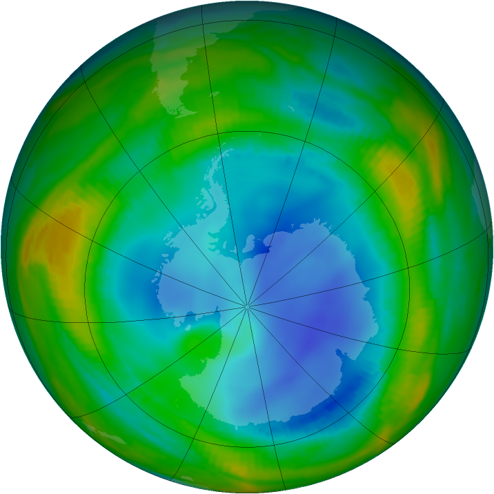 Antarctic ozone map for 27 July 1998